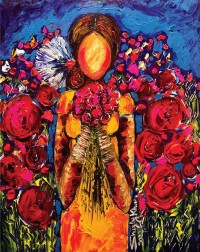 Shazly Khan, My secret rose garden, 24 x 30 Inch, Acrylic on Canva, Figurative Painting, AC-SZK-022